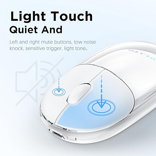 Miniatura 5 de Molato Ratón inalámbrico, 2.4 G sin ruido con receptor USB, ratones de computadora portátiles para PC, tableta, portátil, portátil con sistema