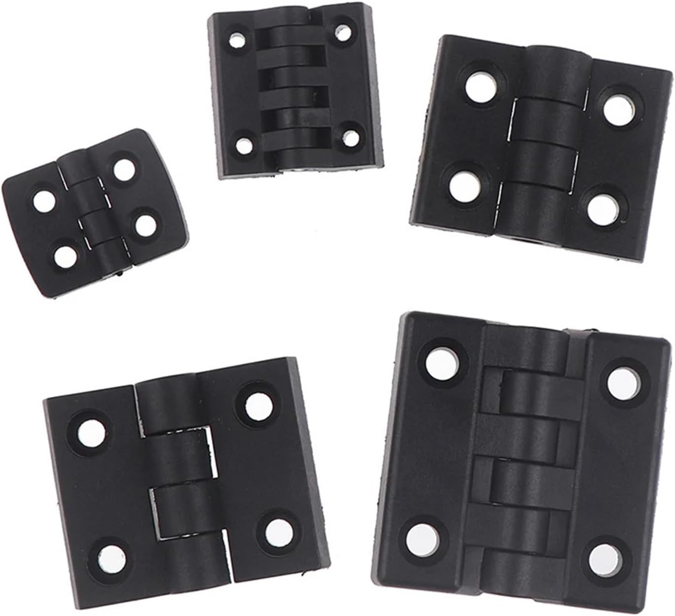 Frame Concealed Cabinet Door Hinge 1pcs Plastic Small Black Mini Door Bearing Butt Cabinet Hinge Color(65x65mm)