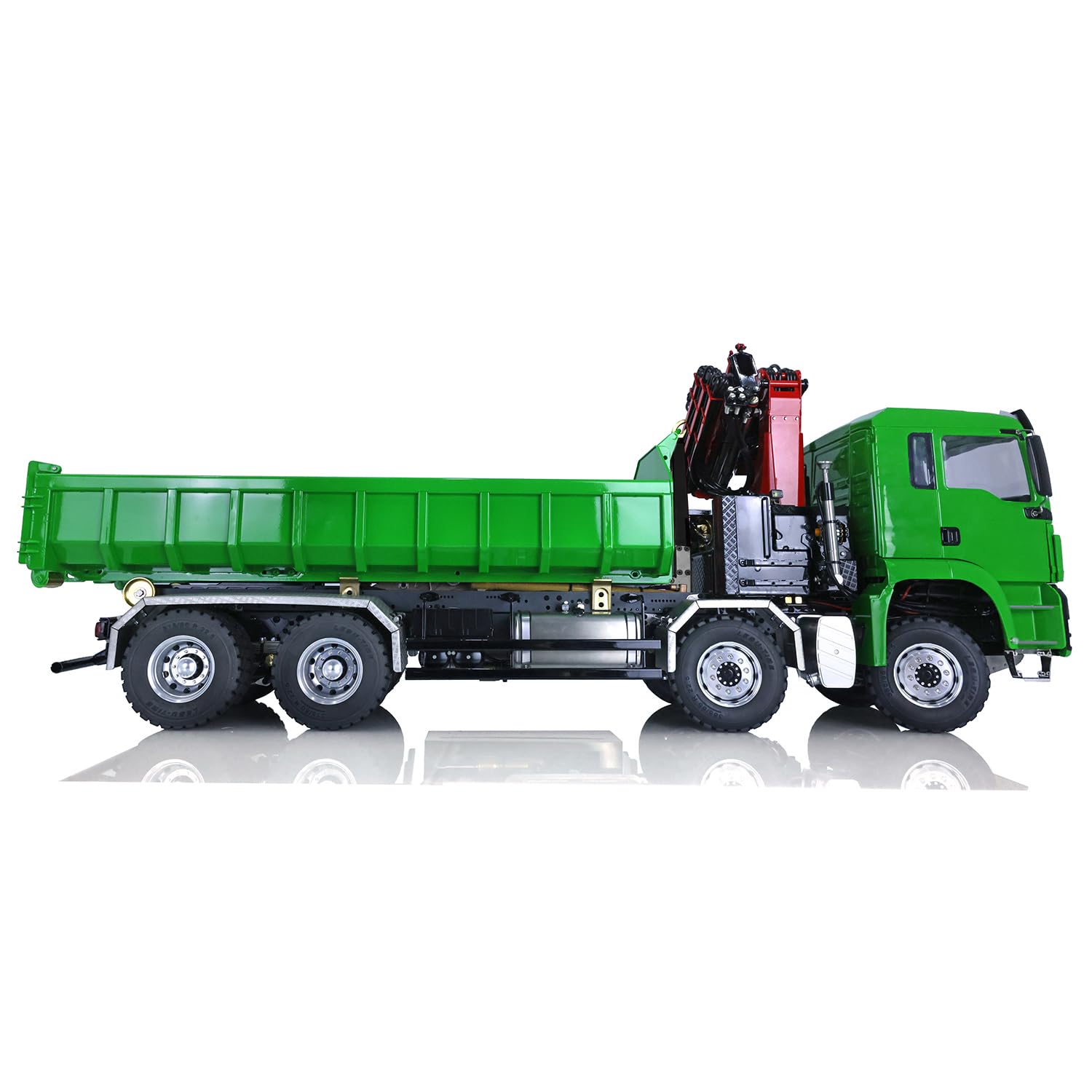 LESU 1/14 8x8 RC Roll-on/Off Hydraulik Ladekran Kipper Kippfahrzeug Flysky PL18EV