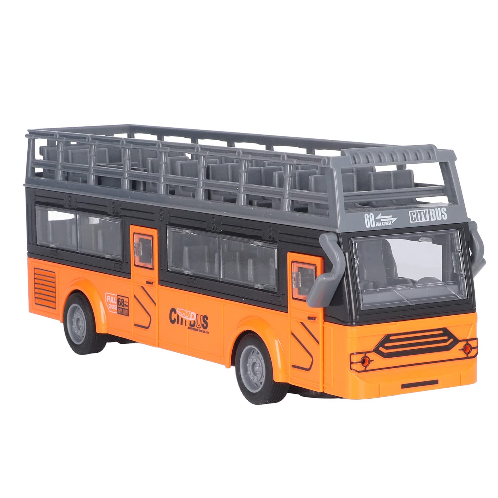 Bus télécommandé, 4 Canaux électroniques, Ouverture des Portes, Fonction D'accélération, Bus RC à Deux étages pour Enfants de 3 Ans et Plus (QH204 9 Bus Touristique)