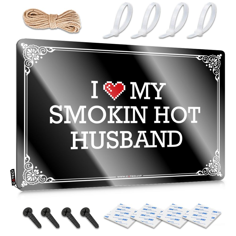 Farmhouse Signs Home Gifts Ready To Hang - I Love My Smokin Hot Husband Fun For Campers(30X40CM)