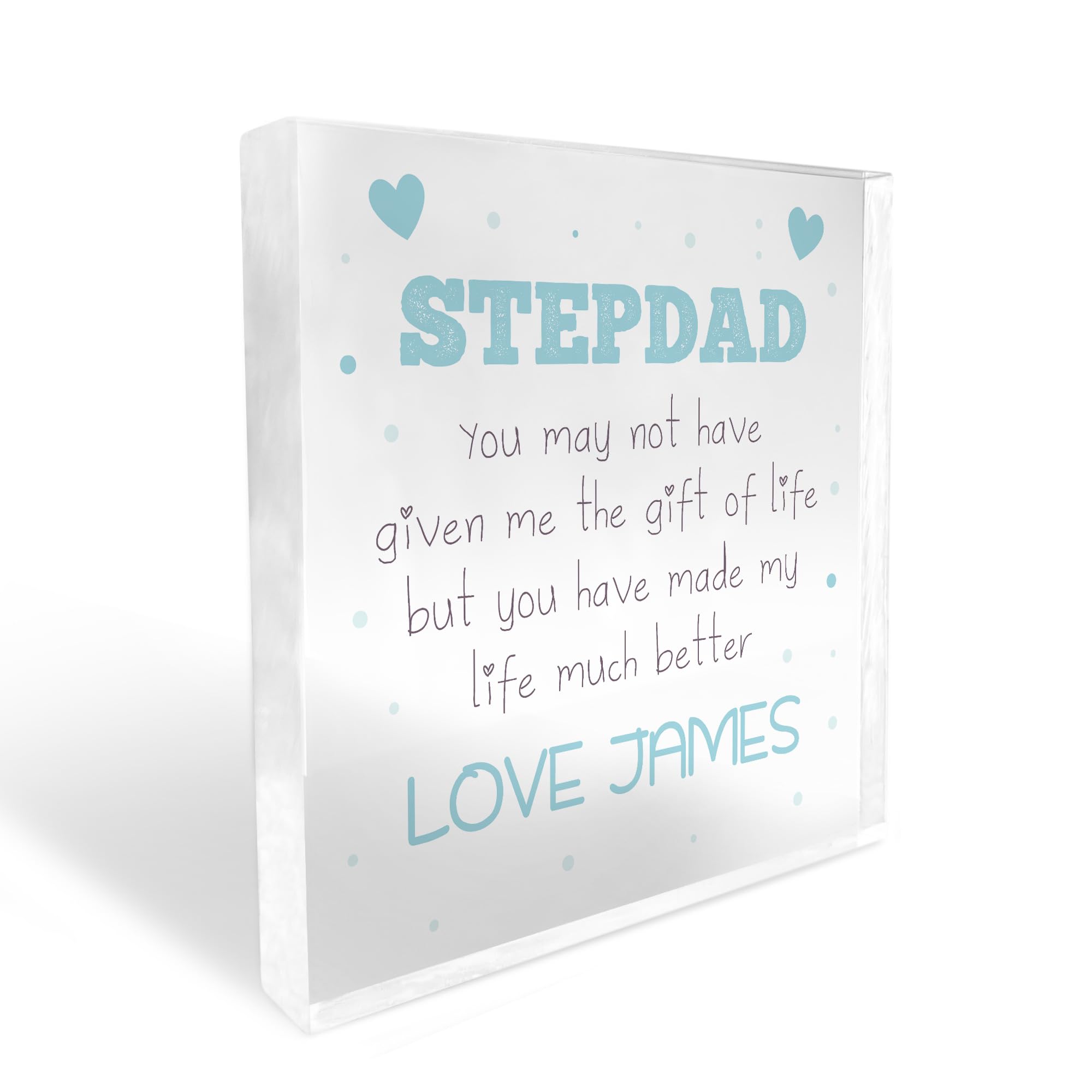 Red Ocean Gift For Stepdad Acrylic Block Stepmum Gift For Birthday Christmas Personalised Gift From Daughter Son