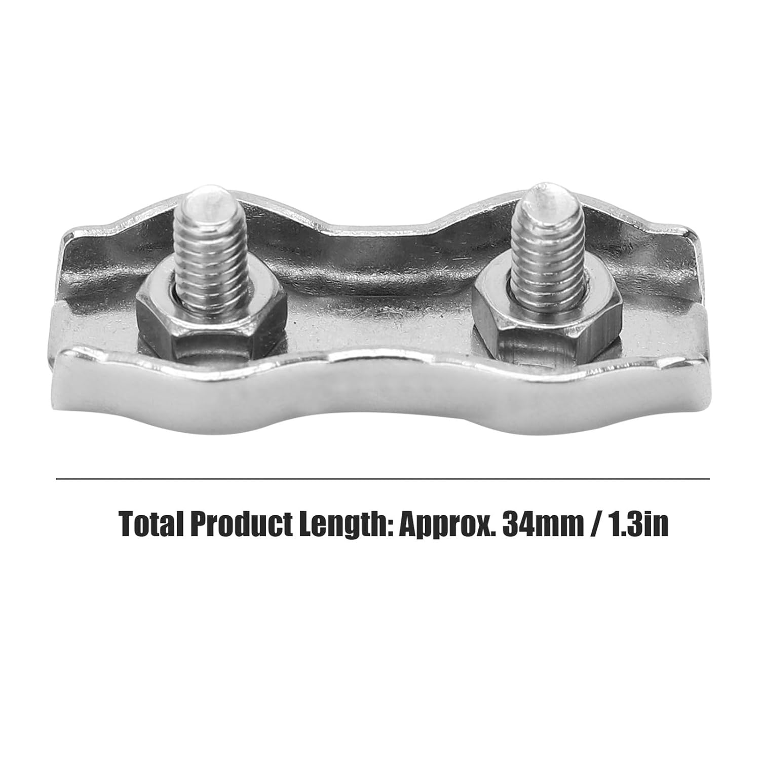 10Pcs Steel Wire Rope Chuck Lock 304 Stainless Double Clip Clamps for Industrial Mechanism