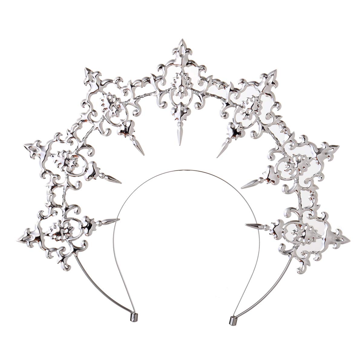 BLESSUME Halo Crown Mary Goddess Headband Women Halloween Costume Headpiece (Silver 1)