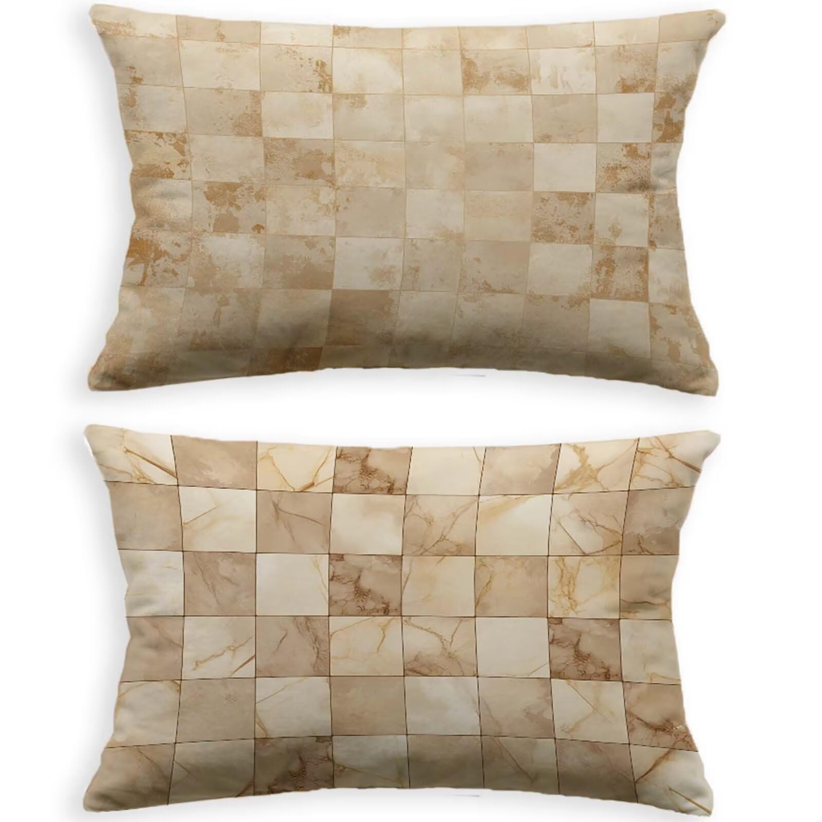Taie d'oreiller 70x90cm lot de 2 housses de coussin brun en velours pour déco d'automne