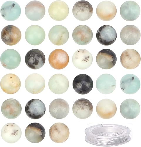 Cuentas de cristal natural con piedras preciosas redondas sueltas de curación de energía con cordón elástico de cristal para hacer joyas.