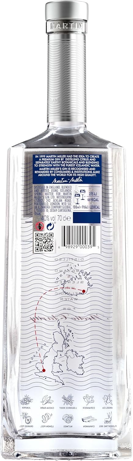 Martin Miller´s Gin - Pack Edición Especial Ginebra Botella 70ml + Abrigo OOTO 100% Polyester by Andres Velencoso, talla L - Pack Perfecto para Regalo