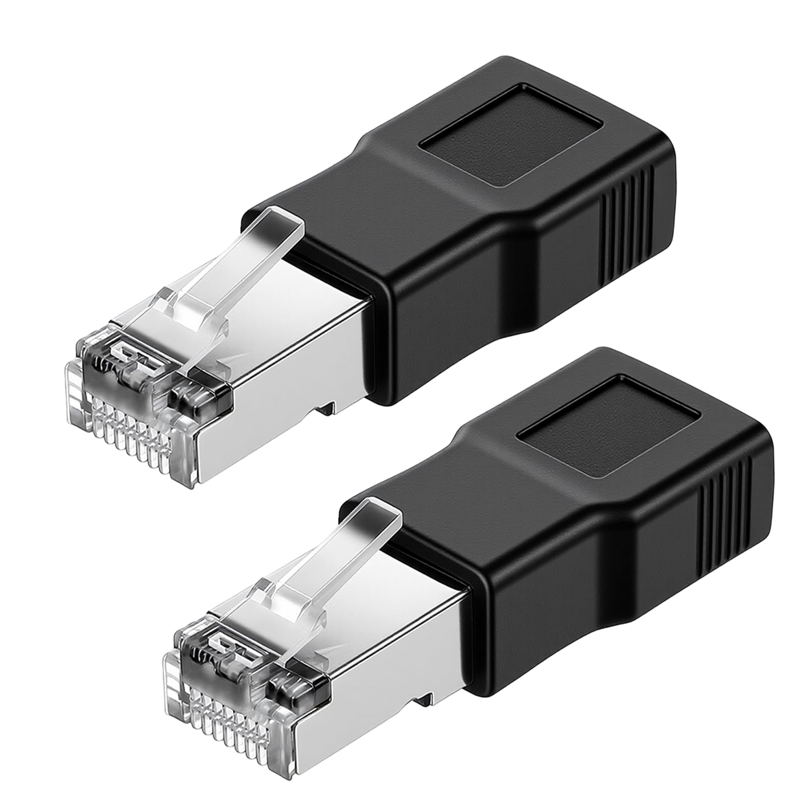 FdcLixuvol 2 PCS Black Ethernet to USB Adapter, USB to RJ45 Ethernet Adapter Female Converter Ethernets Cable Male Conversion Adapters for Camera with Network Function Modem Printer