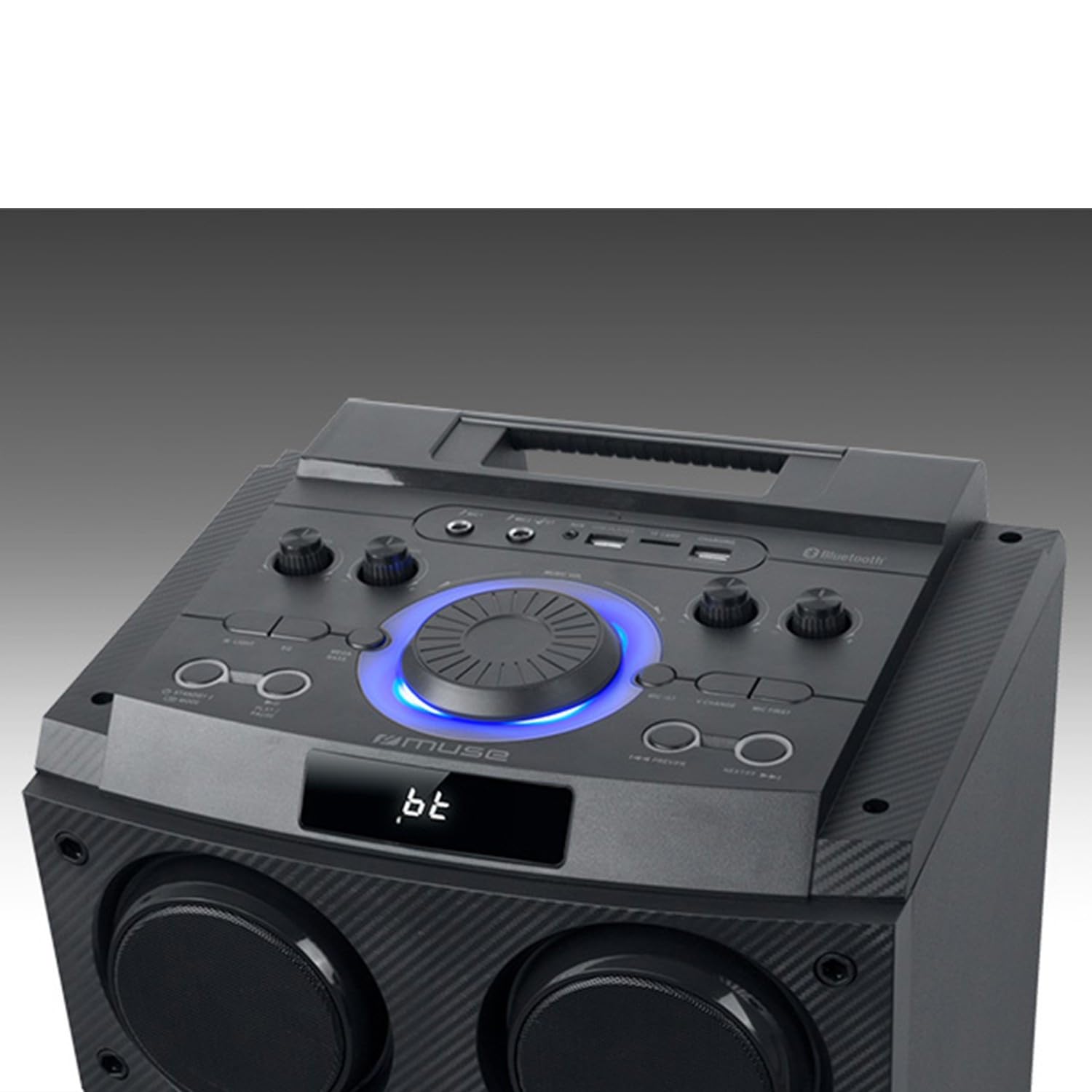 Enceinte Sono Party Box Muse M-1982 DJ - 600W - Ambiance Effet LED multicolore - USB/Bluetooth/Entrées AUX/Micro/Guitare