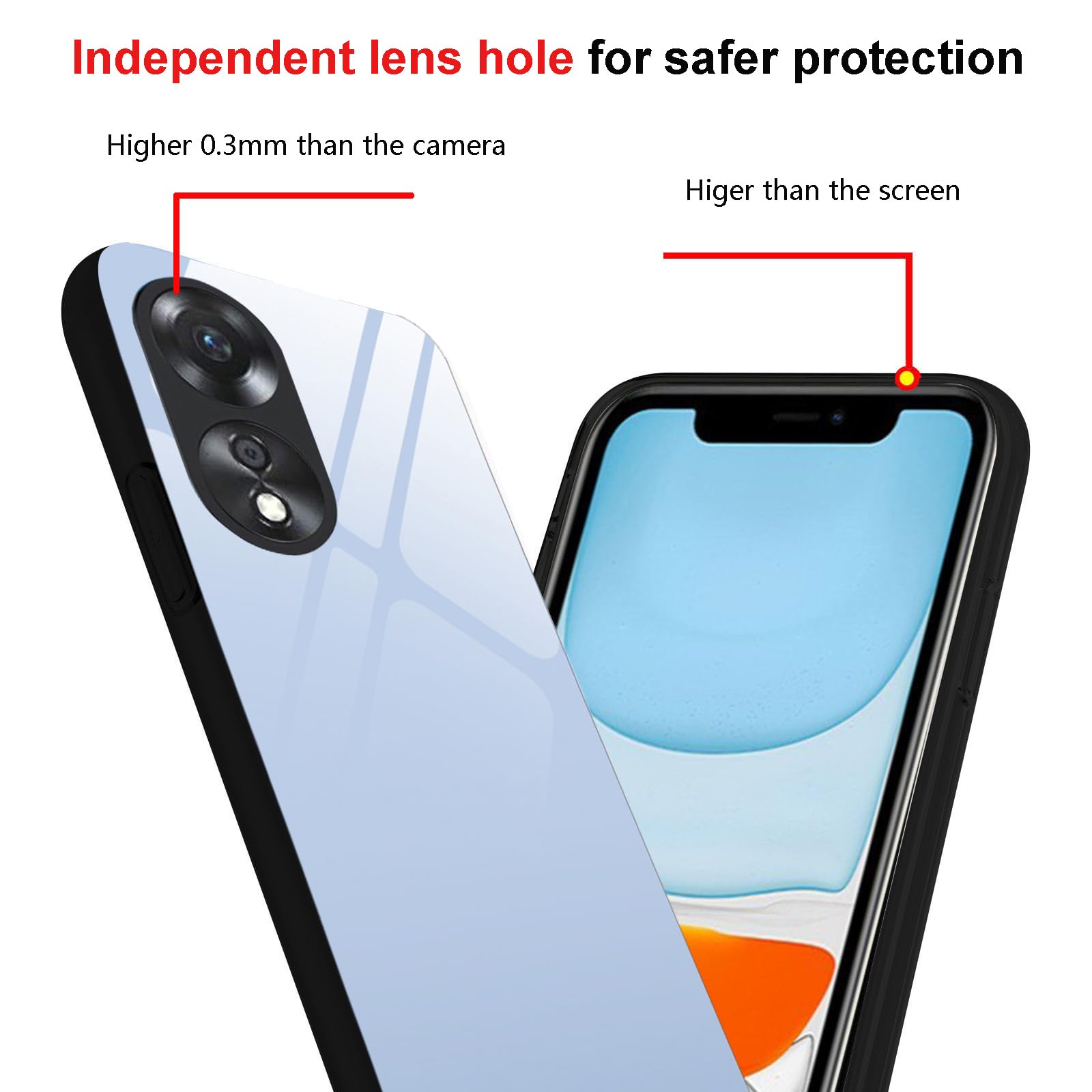 Custodia DEDUX Per Oppo A58 4G | Vetro Temperato 9H + TPU | Colore Puro Viola | Anti Graffio E Antishock | Supporta Ricarica Wireless