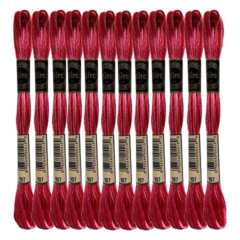 Magical Color Variegated Cross Stitch Thread Color Variations Embroidery Floss Pack, 8.7-Yard, Cran Berry, Pack of 12 Skeins Cover