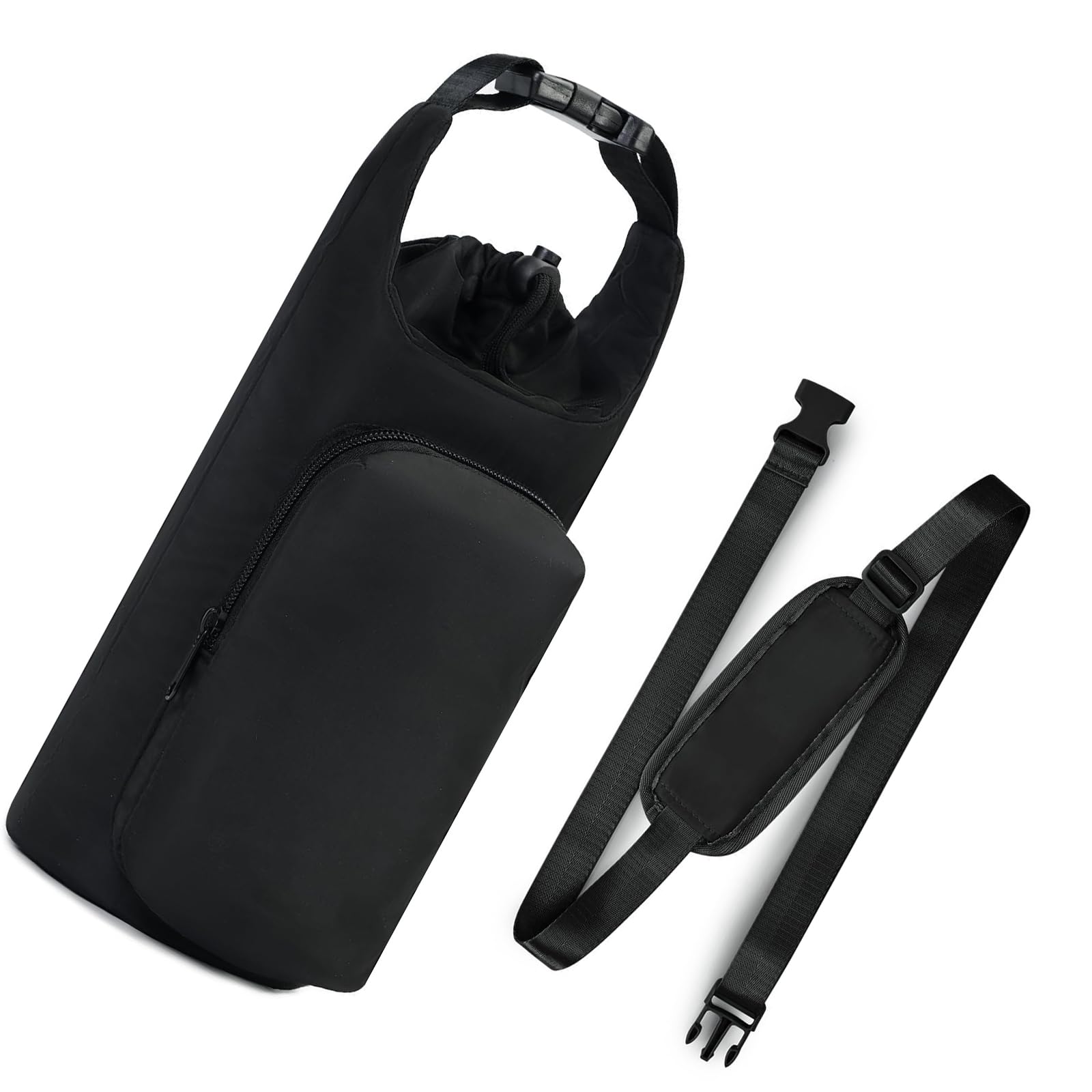 Jazuaiao Insulated Water Bottle Carriers Bag Thermal Cup Holder Cover with Adjustable Crossbody Strap and Phone Pocket Water Bottle Carriers with Adjustable Shoulder Strap
