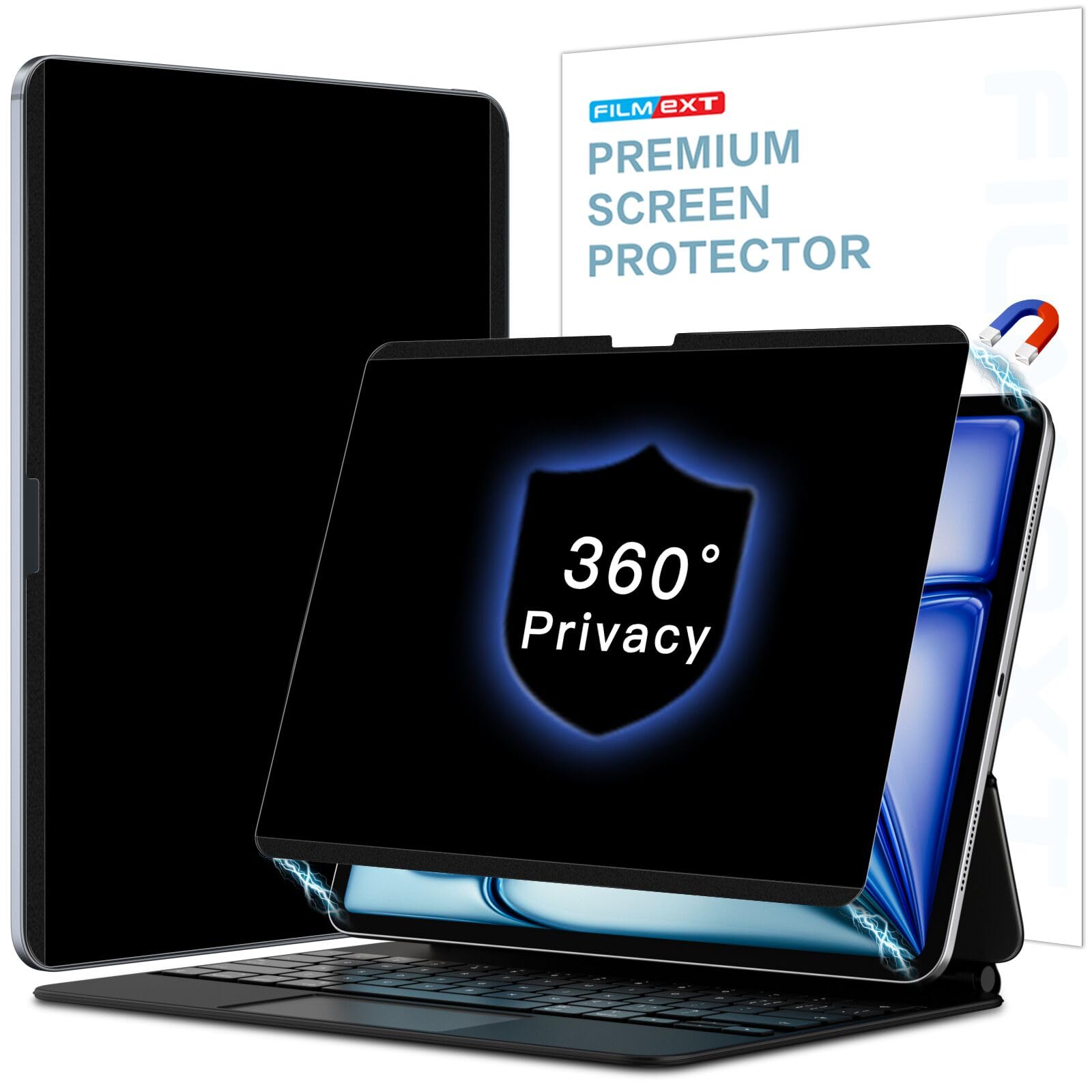Magnetic 4 Way Privacy Screen for iPad Air 13 inch (M4/M3/M2,7th/6th Gen)