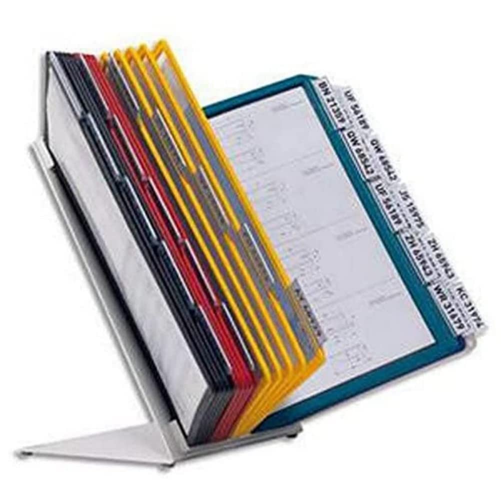 Durable VARIO® Display Panel Desk Unit | 30 Panels and Tabs in Assorted Colours | Perfect for Storing and Displaying A4 Documents