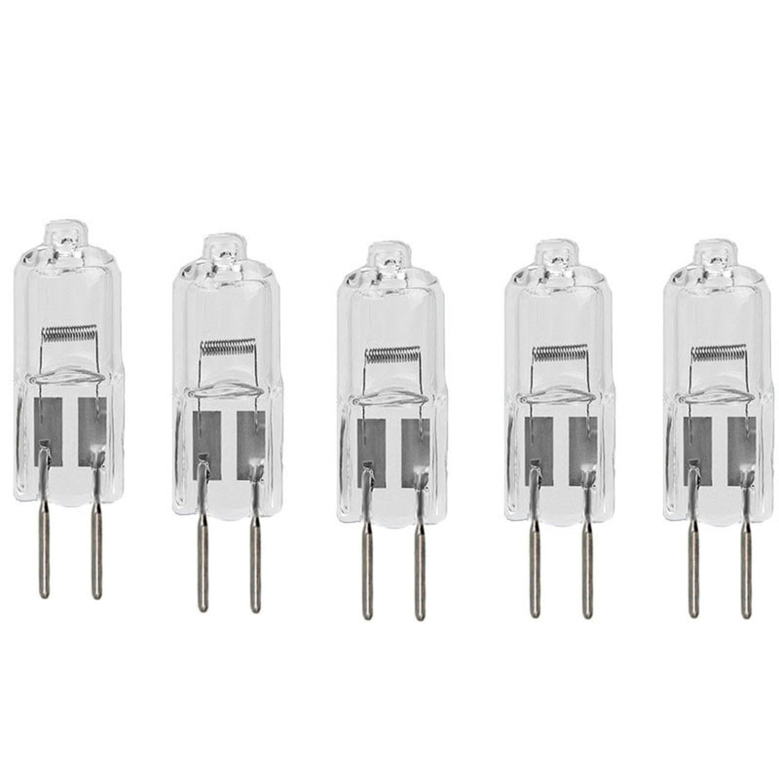 UGEFKMQ Halogen Bulbs G5.3 12V 100W Clear Capsule Halogen Lamps 20W GU5.3 2 Pin Base Light Bulbs Warm White 2700K Dimmable 5Pc 75W