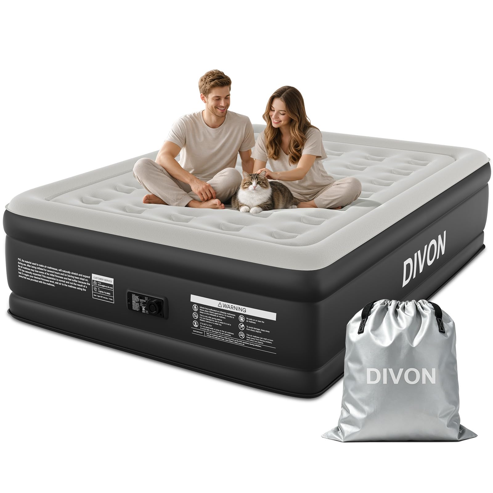 DIVON Queen Air Mattress with Built-in Pump