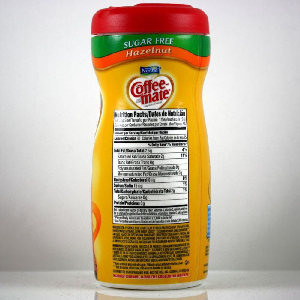 Nestle Coffee-Mate Hazelnut Sugar Free, 1 envase de 289 g