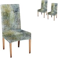 Vista 96 de TOMWISH Fundas para Sillas De Comedor 6, Fundas para sillas de comedor, pintura de arte abstracto, funda extraíble elástica de elastano para silla