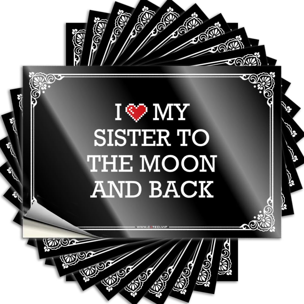 Decals Front Porch Fall Decor Outside Porch | Fun Water I Love My Sister to The Moon and Back for Billiards(8X12CM)