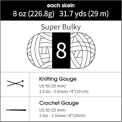 Vista 87 de HOMBYS Hilo de felpilla grueso y voluminoso para tejer a mano, hilo grueso y esponjoso para tejer a mano, hilo de felpa suave, paquete de 8