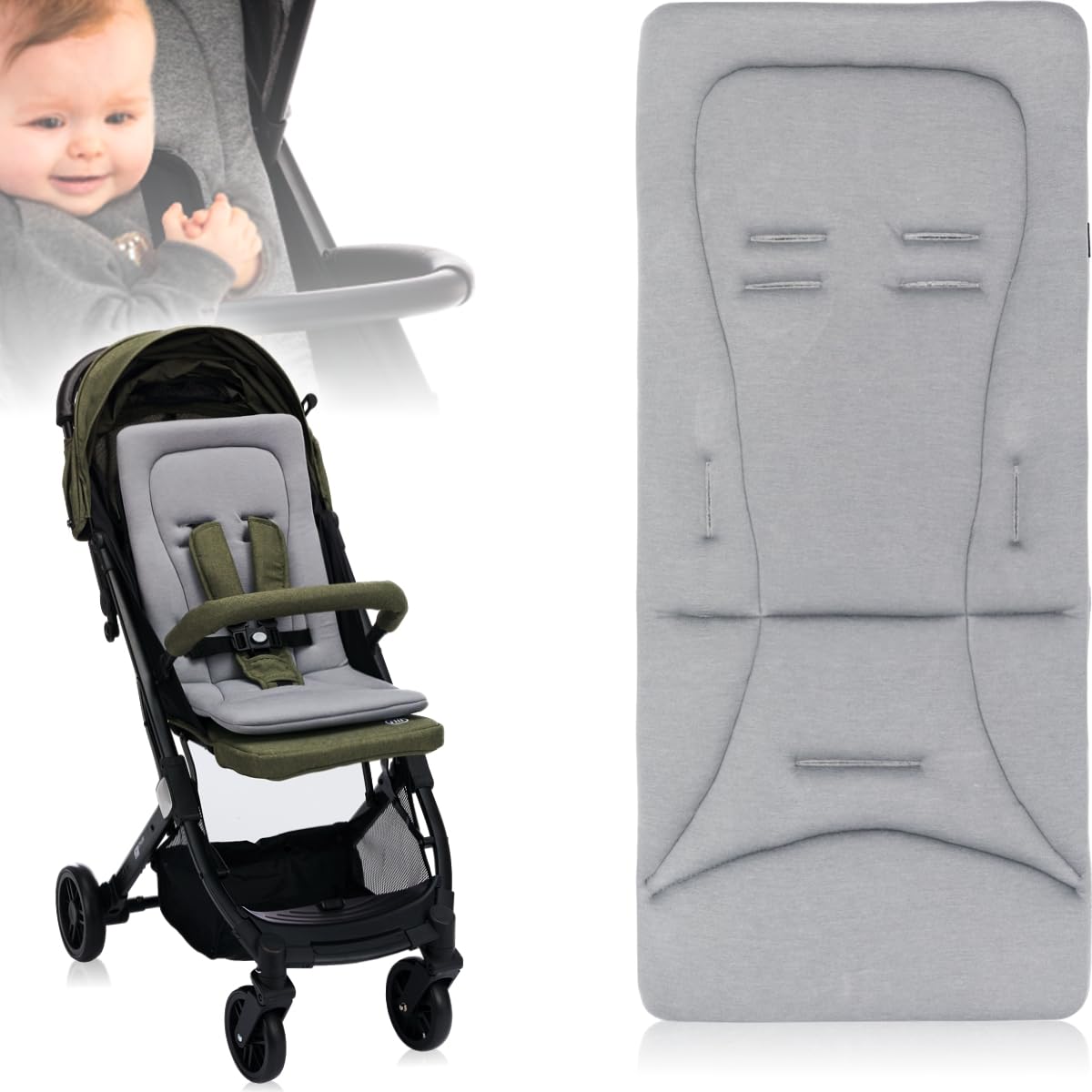 Elodie Details CosyCushion Kinderwagen Sitzauflage Wendbar  Aviator Black,  Universal & Waschbar