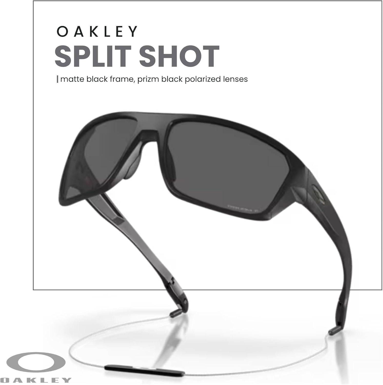 Oakley Split Shot OO9416 Rectangular Sunglasses for Men+ Bundle Accessory Leash Kit, Microfiber Pouch