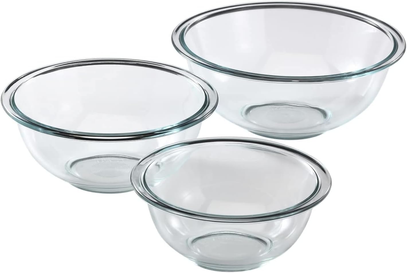 Pyrex Essentials (3-Piece) Glass Mixing Bowls Set For Prepping