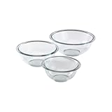 Essentials &lpar;3-Piece&rpar; Glass Mixing Bowls Set For Prepping&comma; Baking and Cooking&comma; Preheated Oven&comma; Dishwasher&comma; Freezer&comma; and Microwave Safe