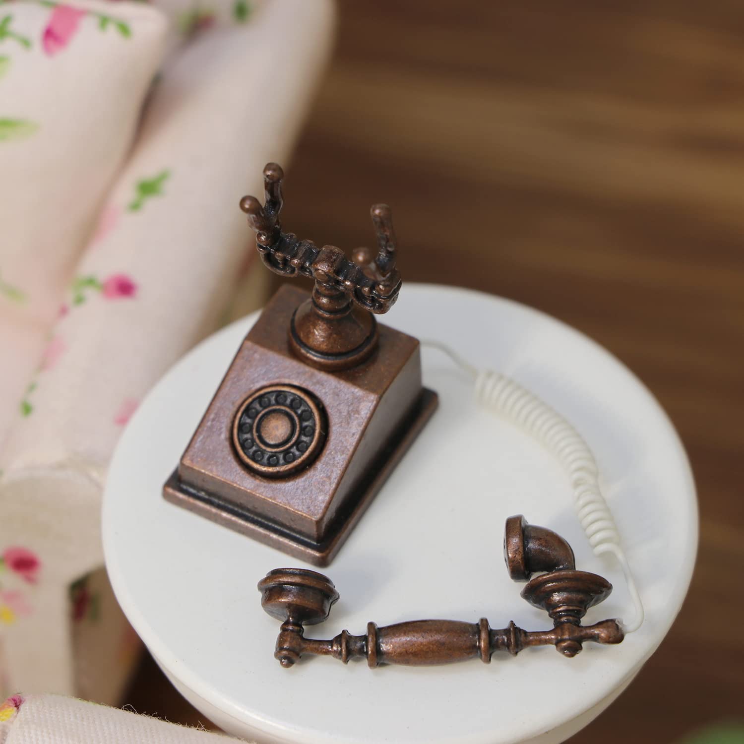 Teléfono De Pared Antiguo En Miniatura 1:12 Para Casa De Muñecas – Detalle Decorativo De Madera Con Acabado Exquisito, Ideal Para Ambientes Vintage