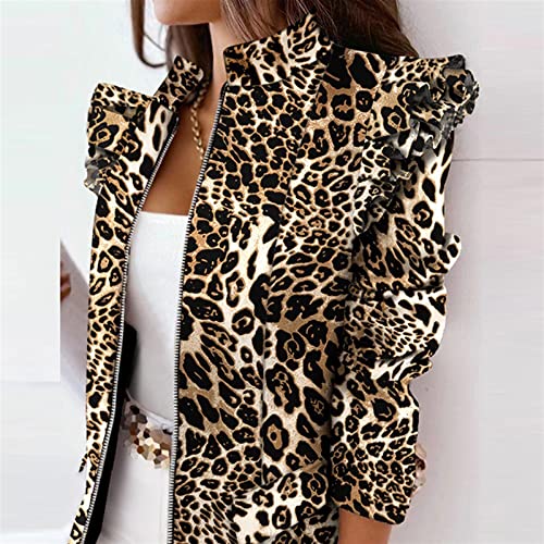 LSCZSLYH Autumn Vintage Plaid Printed Suit Coats O-Neck Long Sleeve Zipper Cardigan Coat Women Slim Jackets (Color : Style1, Size : S)3