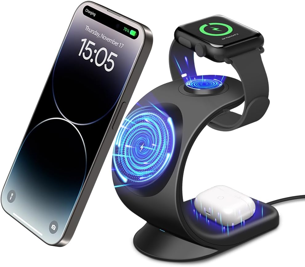 Wireless Charging Station 3 in 1 Wireless Charger Stand