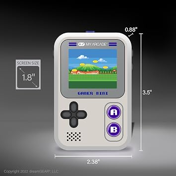 My Arcade Gamer Mini Classic-Purple: Games for Kids, Miniature Handheld Gaming System Packed with 160 Games, 1.8'' Color Display (DGUN-3924), Small