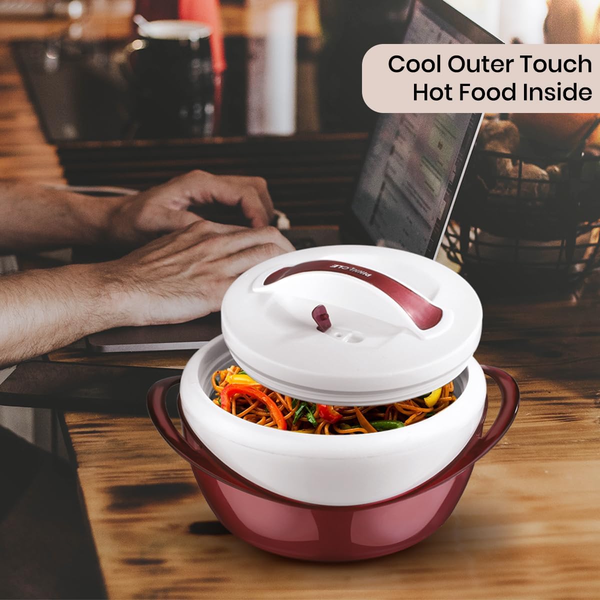 Pinnacle Large Insulated Casserole Dish with Lid 3.6 qt. Elegant Hot Pot Food Warmer/Cooler -Thermal Soup/Salad Serving Bowl Stainless Steel Hot Food Container–Best Gift Set for Moms