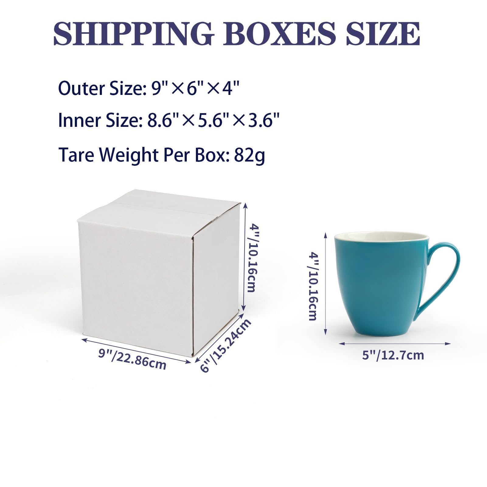 Cajas de envío de 9 x 6 x 4 pulgadas, juego de 40 unidades, caja de cartón corrugado blanco para envíos de negocios