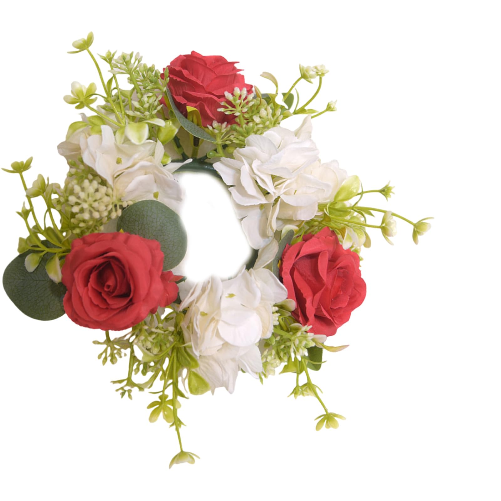 Tsophreniq Rings Wreath Artificial Rose Flower Wreath for Pillars Wine Bottle Christmas Wedding Party Decoration Wedding Table Decoration