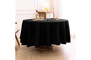 120 Inch Round Tablecloth for Sophisticated Black Linen Beauty