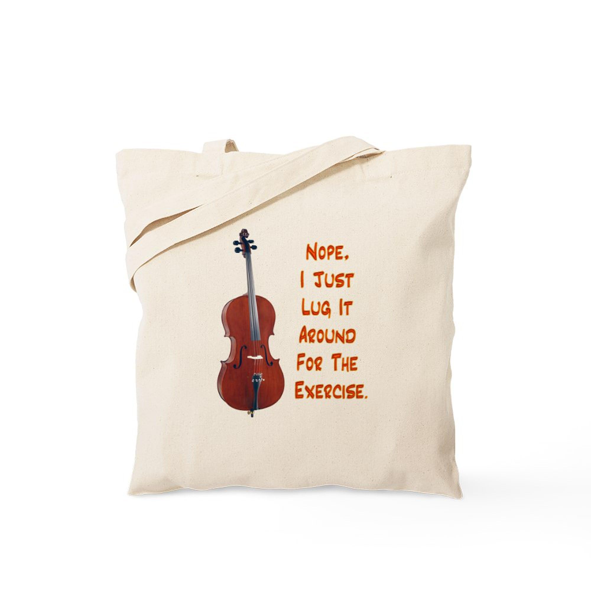 CafePress Cello For The Exercise Tote Bag Natural Canvas Tote Bag, Reusable Shopping Bag
