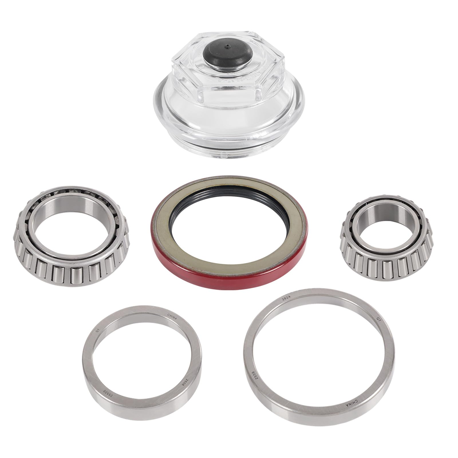 Photo 1 of Trailer Bearing Kit 25580/387A Bearings 10-51 Grease Seal Compatible with Dexter 10K GD (After 2009) 9-123 8-41512-1/4" x 3-3/8" Trailer Axles Brake Drum 21-88 Oil Caps BK-430-GD