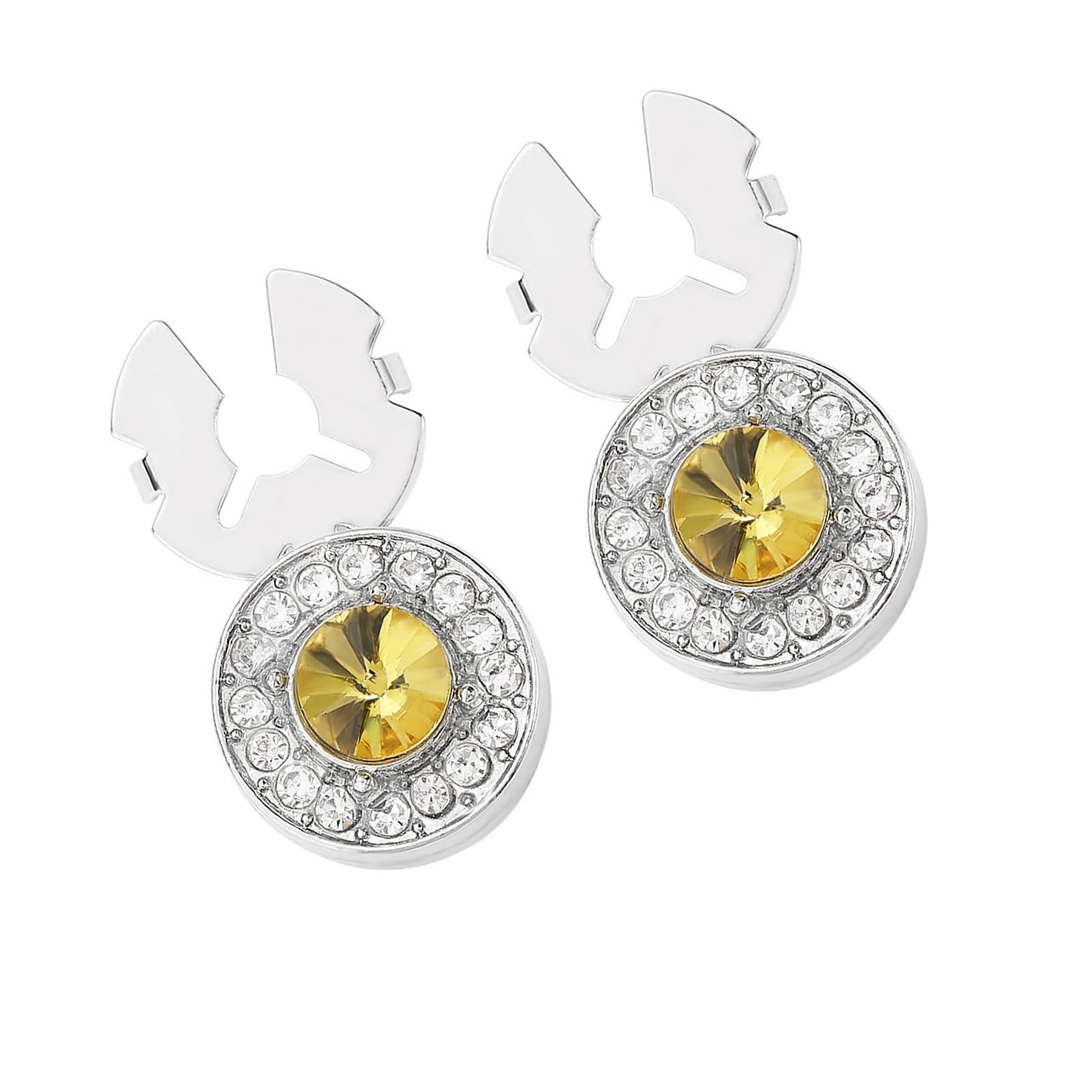 FGDTREE Without Sewing Clip Button with Rhinestones Ideal for Garments and Bags Metal Button
