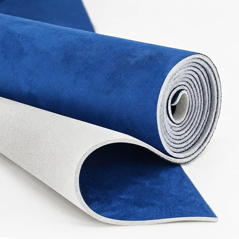 Tecido de camurça para forro de teto automotivo Techfinity TY-002 com espuma de 3 mm – Azul, 243,84 x 152,4 cm