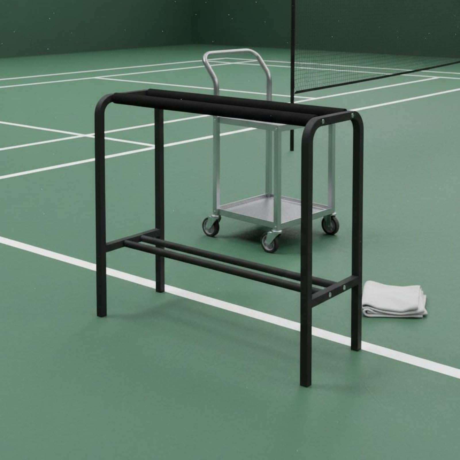 Estante de Raquetas de Pared Ahorra Espacio Estante Almacenamiento Deportivo Resistente para Gimnasio, Negro YMQ01-B