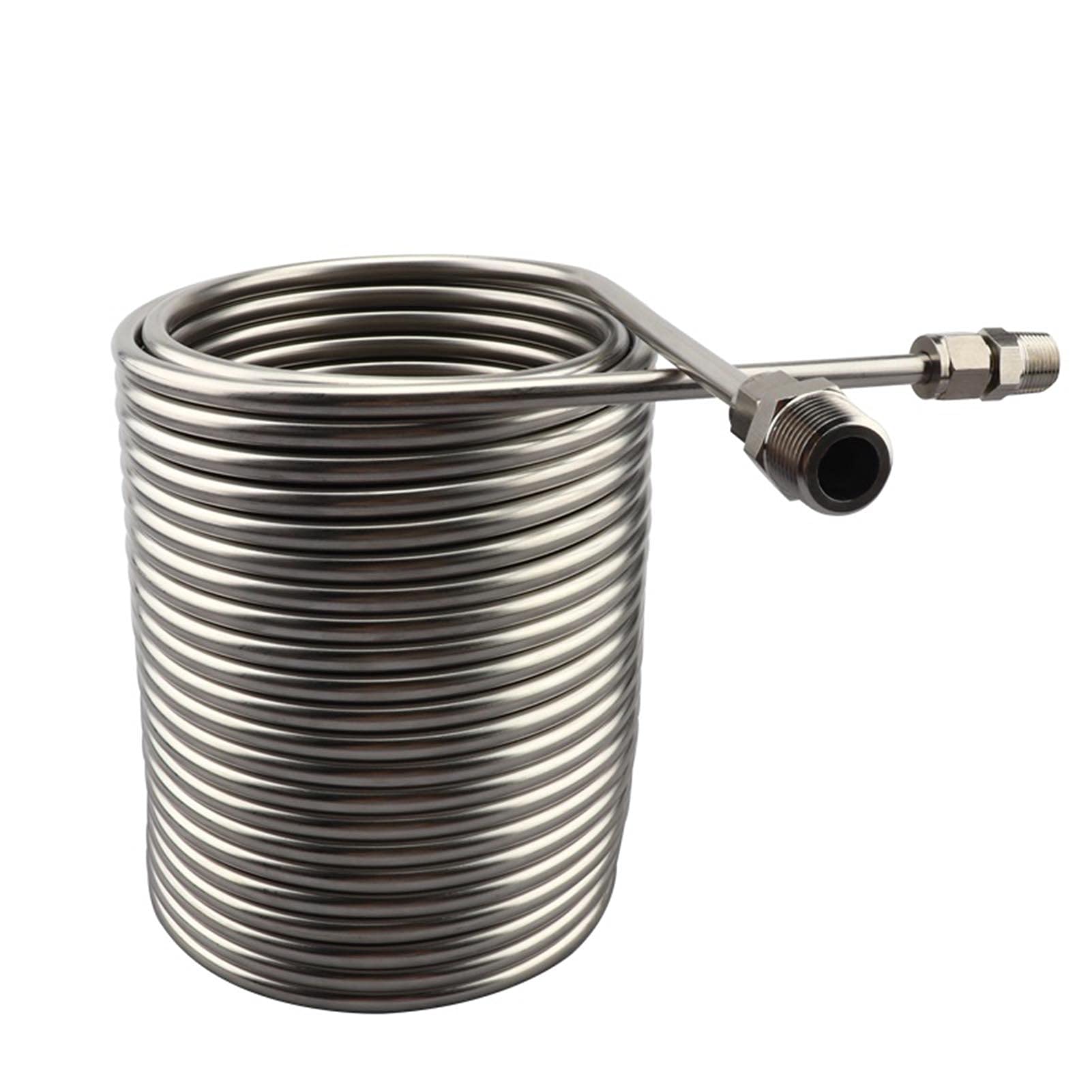 Scambiatore di calore in acciaio inossidabile, refrigeratore for mosto ad immersione, porta da 1/2" e 3/8" e serpentina con tubo a spirale, refrigeratore for birra/vino for birra fatta in casa.