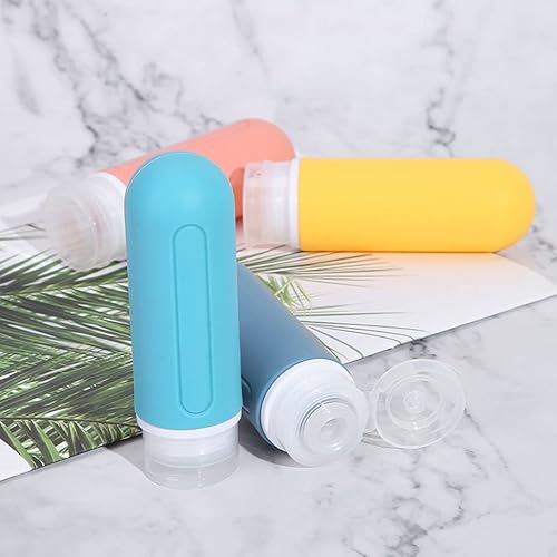 Miniatura 8 de Jwinkumy Botellas de viaje para artículos de tocador, juego de recipientes líquidos de tamaño mini de 3 onzas a prueba de fugas, accesorios de viaje