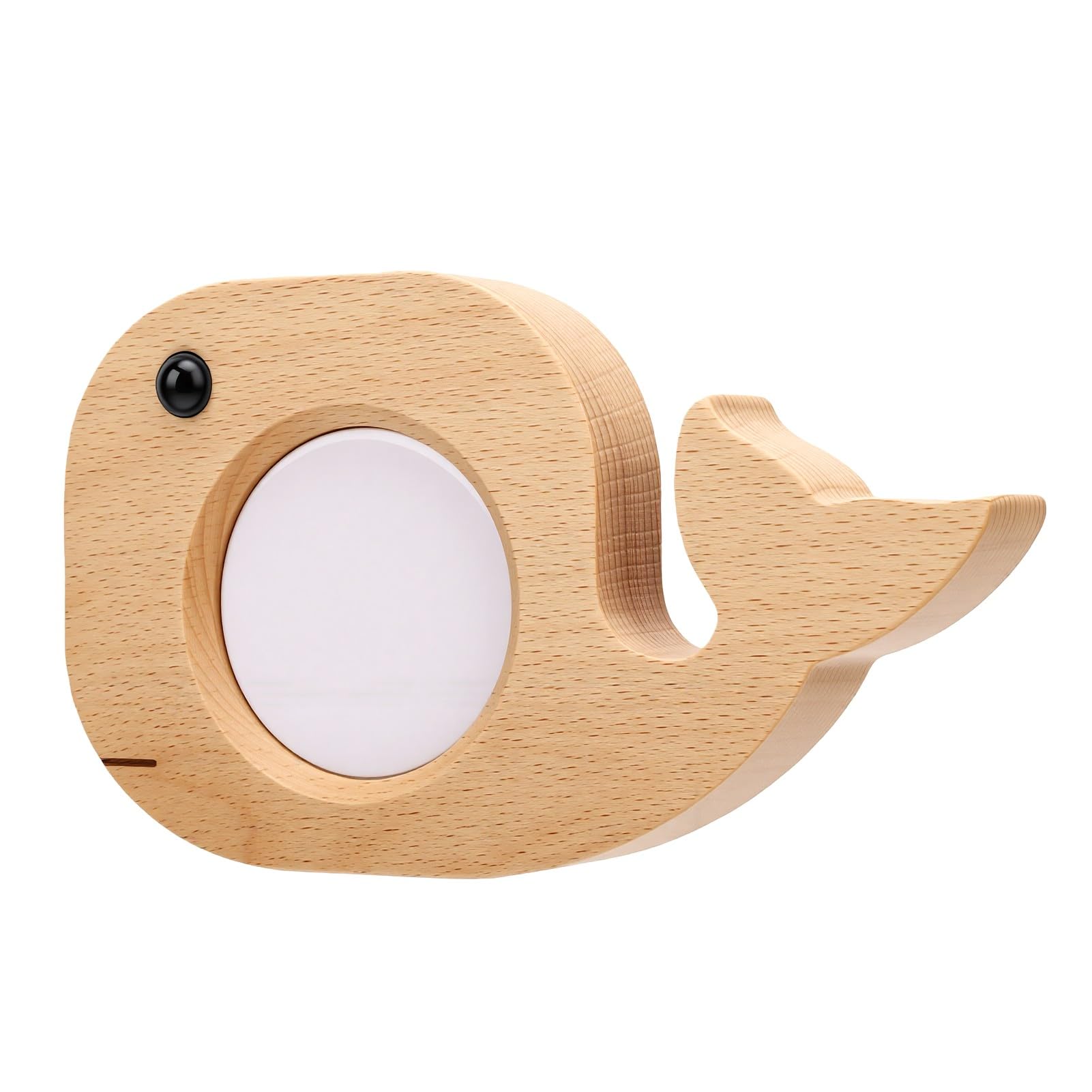 YWBL-WH Cartone Animato Balena Lampada Notturna con Orologio in Legno