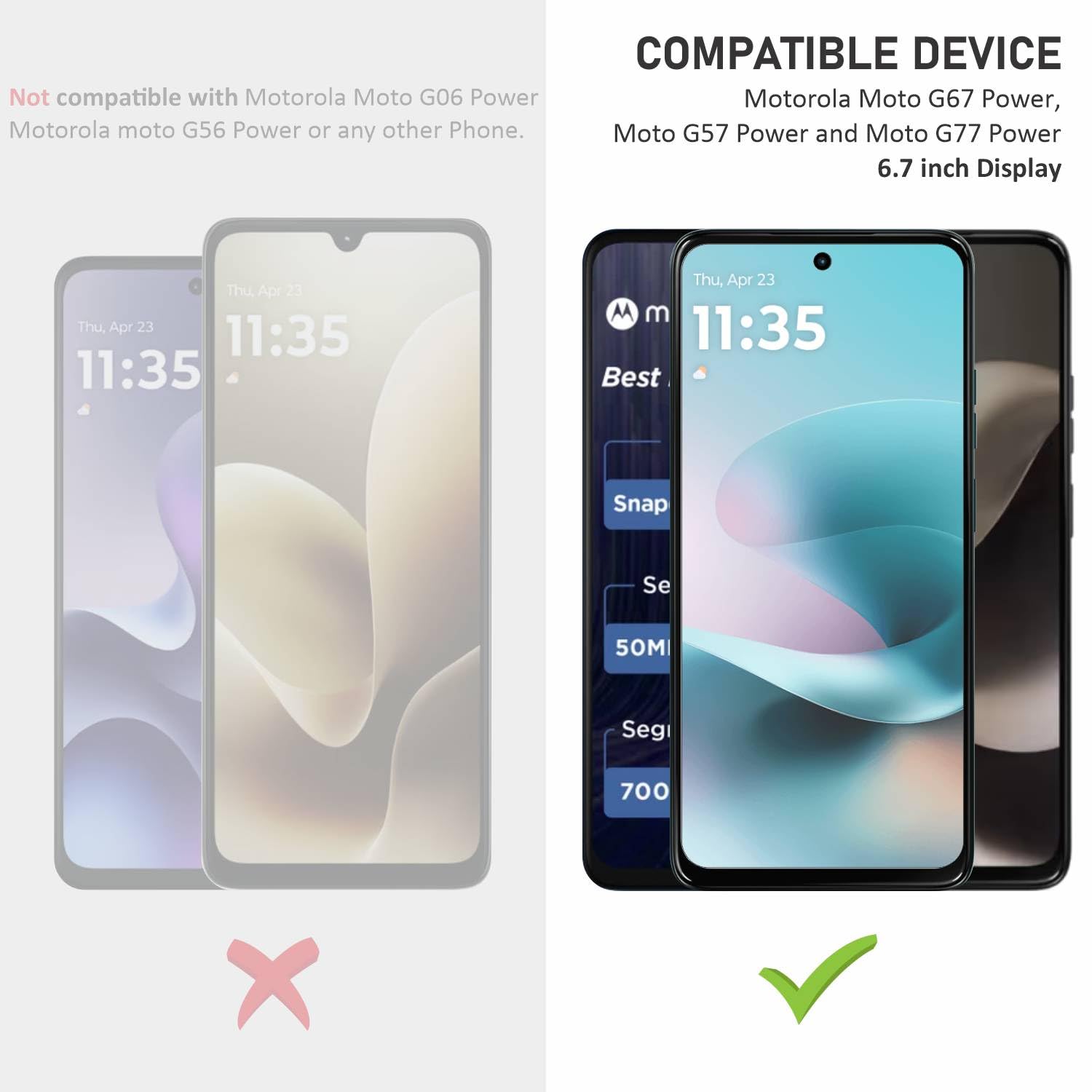 SupCares Motorola Moto G67/G57/G77 Screen Protector -2 SupCares Motorola Moto G67/G57/G77 Screen Protector -2