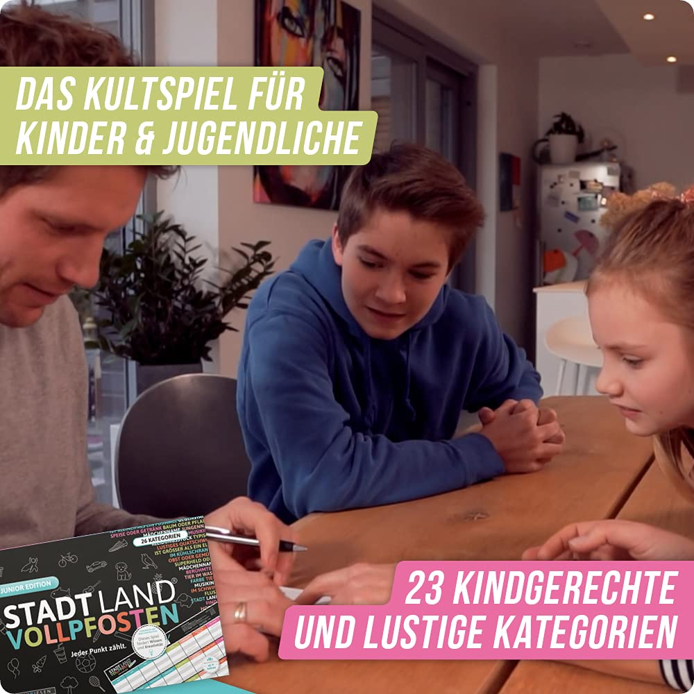 DENKRIESEN - Junior Duo 2 – City Land VolLPFOSTEN Junior Edition + Hangman Junior Edition | Compleanno | Gioco di famiglia | City Land Fluss