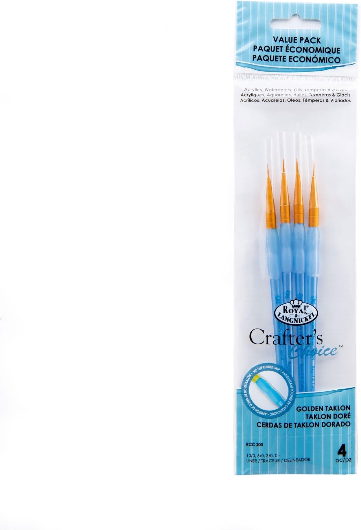 Royal & Langnickel Golden Taklon Detail Round Synthetic Paint Brush Set