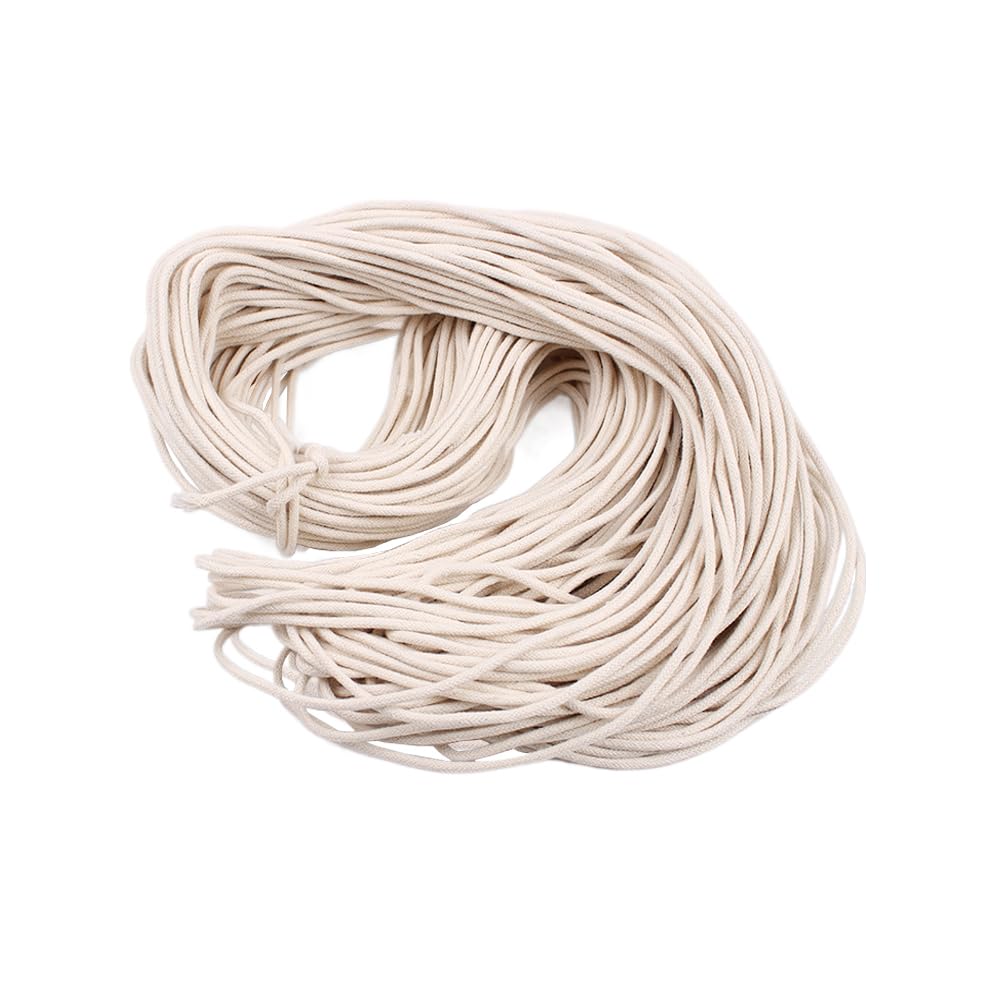 Beige 10M (32.8 Ft) Alcohol Lamp Wick Replacement 8Mm Round Candle Wick Braided For Oil Lamps And Candles Making Supplies, Diy Handmade Candle