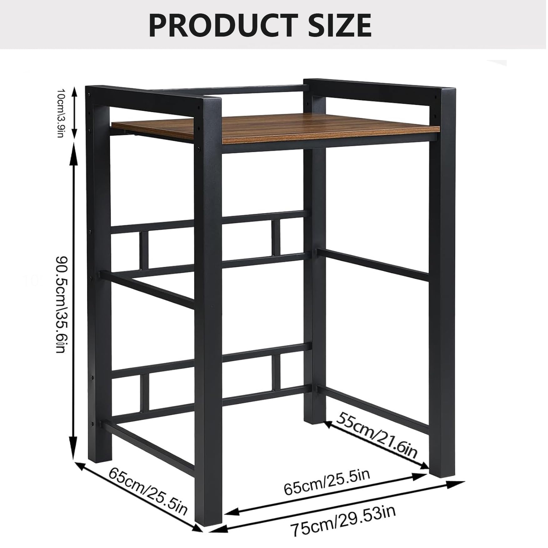 Estantería para lavadora y secadora, armario para lavadora, estante para lavadora, estantería para lavadora con 3 alturas ajustables para baño o balcón, capacidad de carga 350 kg, 75x67x105