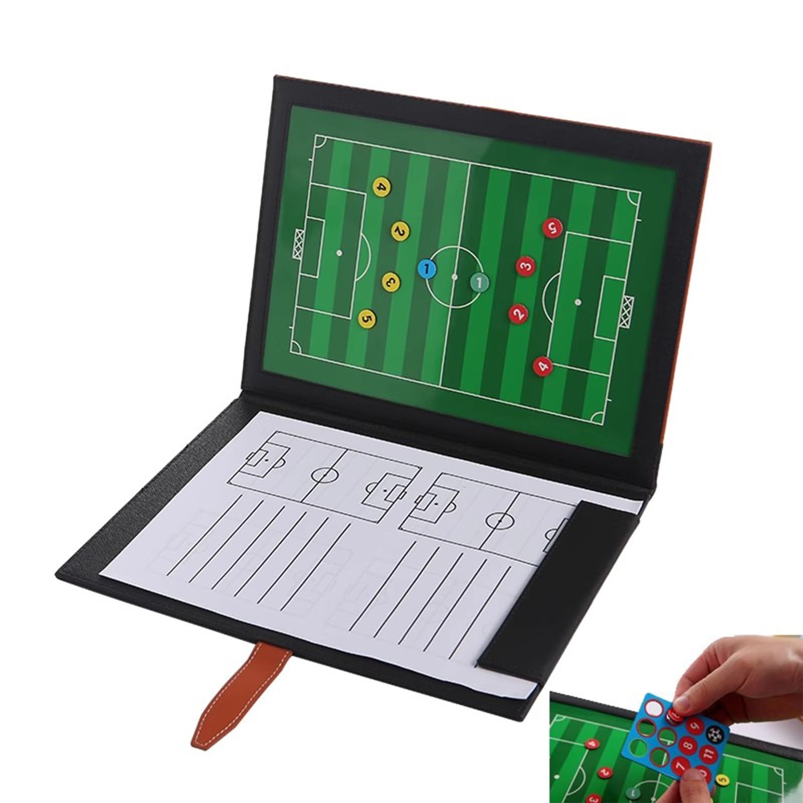 Tavola da Tattica Calcio, Lavagna Tattica Calcio, Lavagna Magnetica per Allenatori, Cartellina Allenatore, Pieghevole Cartellina Tattica, Lavagnetta Strategie,per Competizione e Allenamento